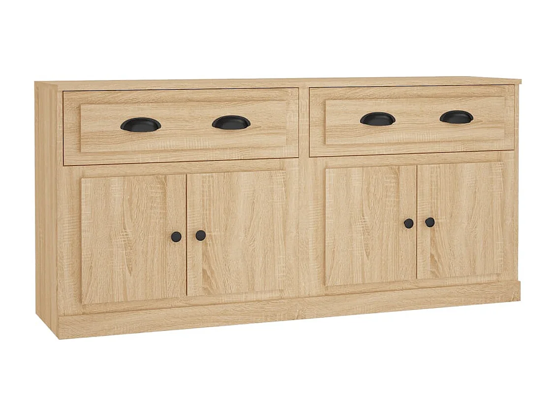 Buffets 2 pcs chêne sonoma bois d'ingénierie