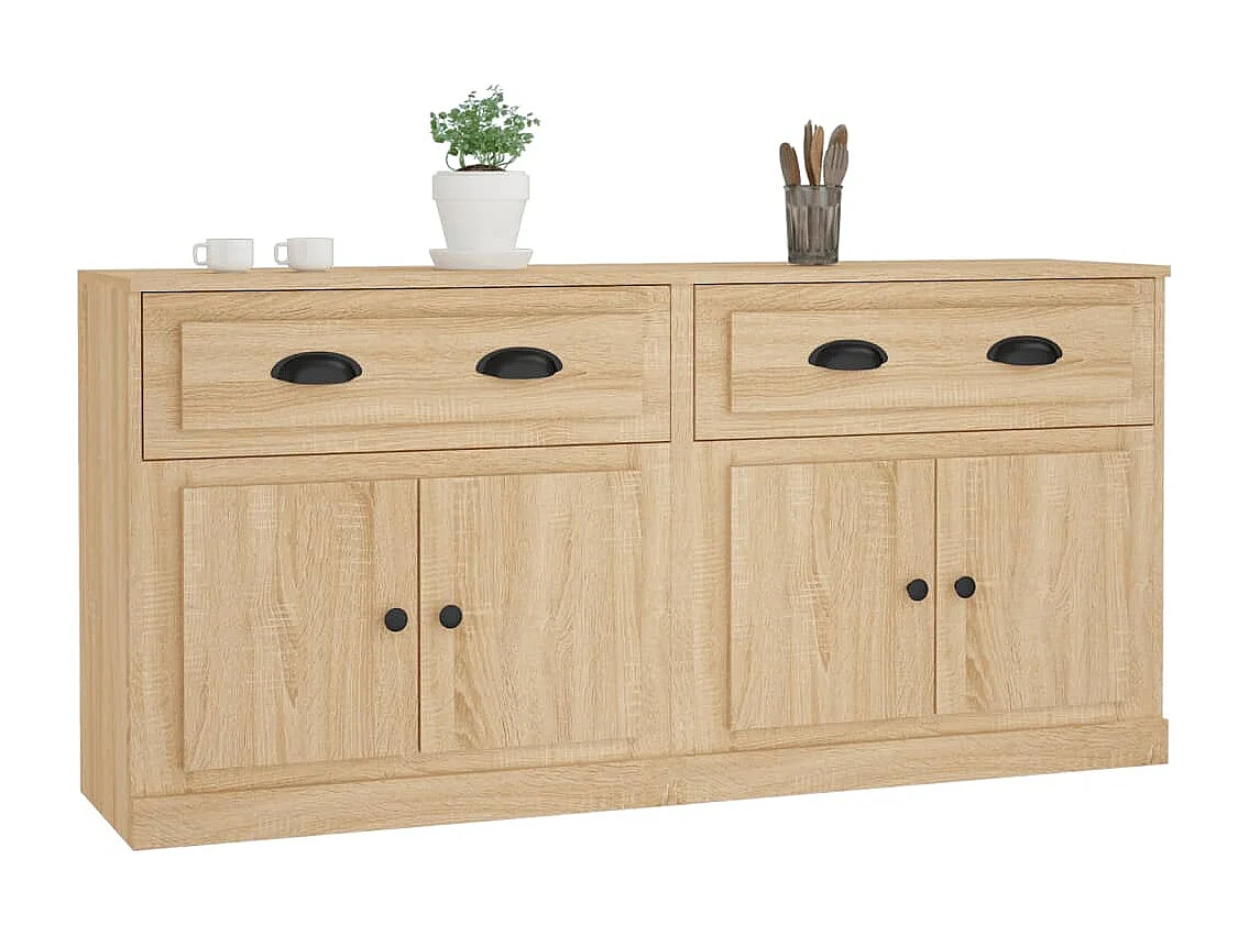 Buffets 2 pcs chêne sonoma bois d'ingénierie