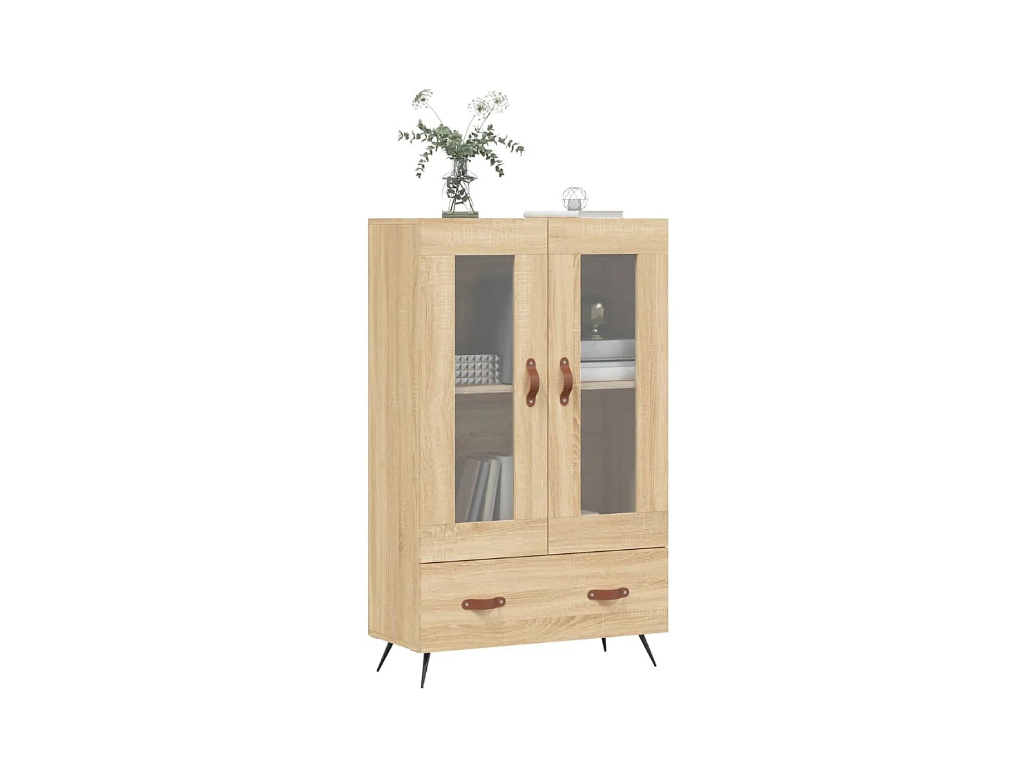 Buffet haut chêne sonoma 69,5x31x115 cm bois d'ingénierie