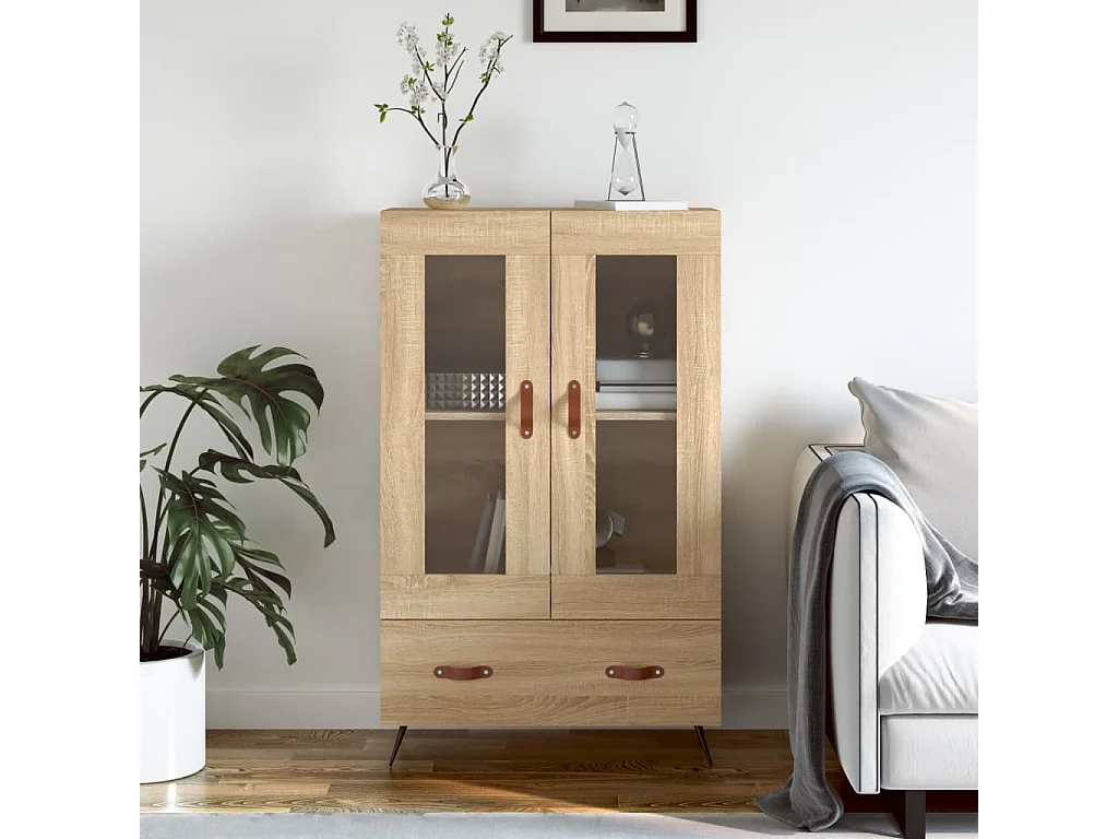 Buffet haut chêne sonoma 69,5x31x115 cm bois d'ingénierie