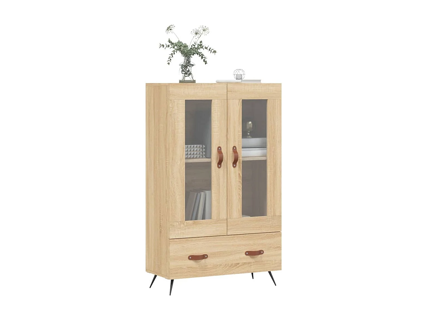 Buffet haut chêne sonoma 69,5x31x115 cm bois d'ingénierie