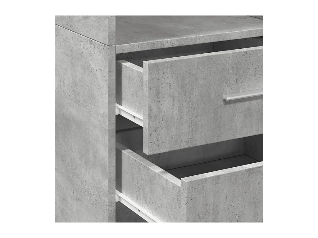 Betongrijs hoog dressoir 40x42,5x185 cm bewerkt hout