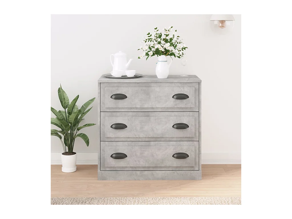 Betongraues Sideboard 70x35,5x67,5 cm Holzwerkstoff