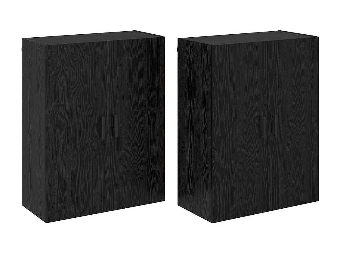 Pensili 2 pezzi Rovere Nero 69,5 x 34 x 90 cm