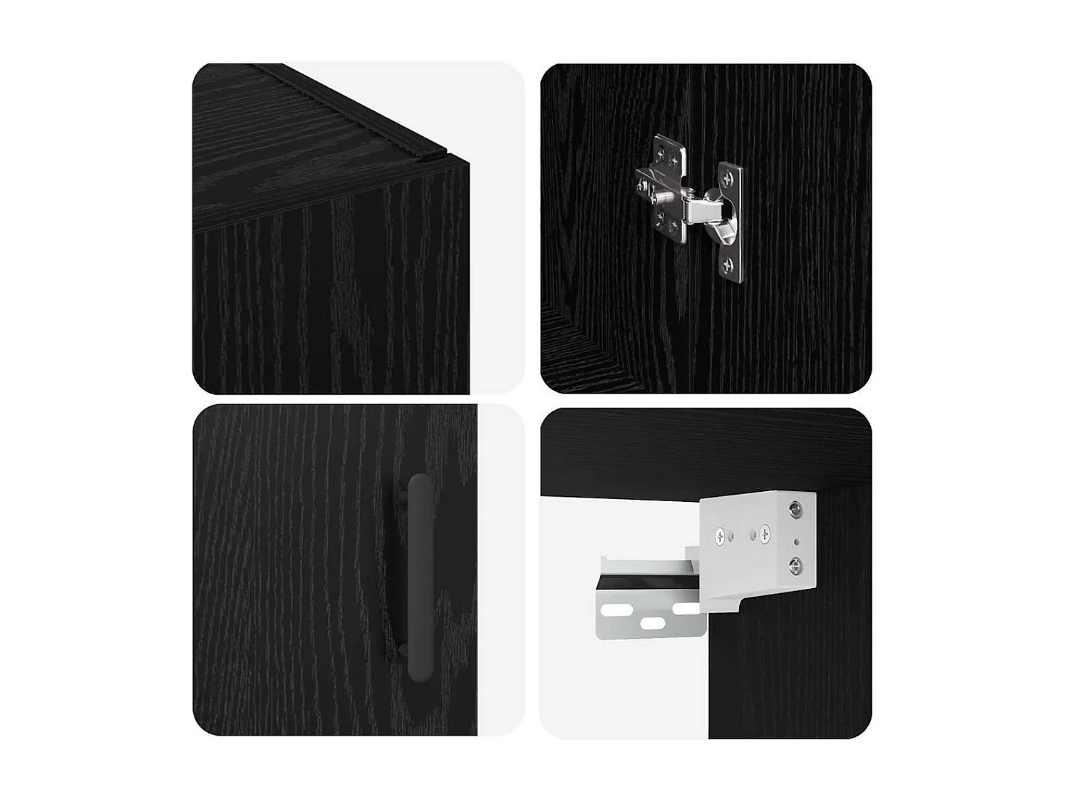 Pensili 2 pezzi Rovere Nero 69,5 x 34 x 90 cm