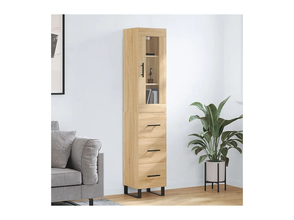 Hoog dressoir Sonoma eiken 34,5x34x180 cm Technisch hout