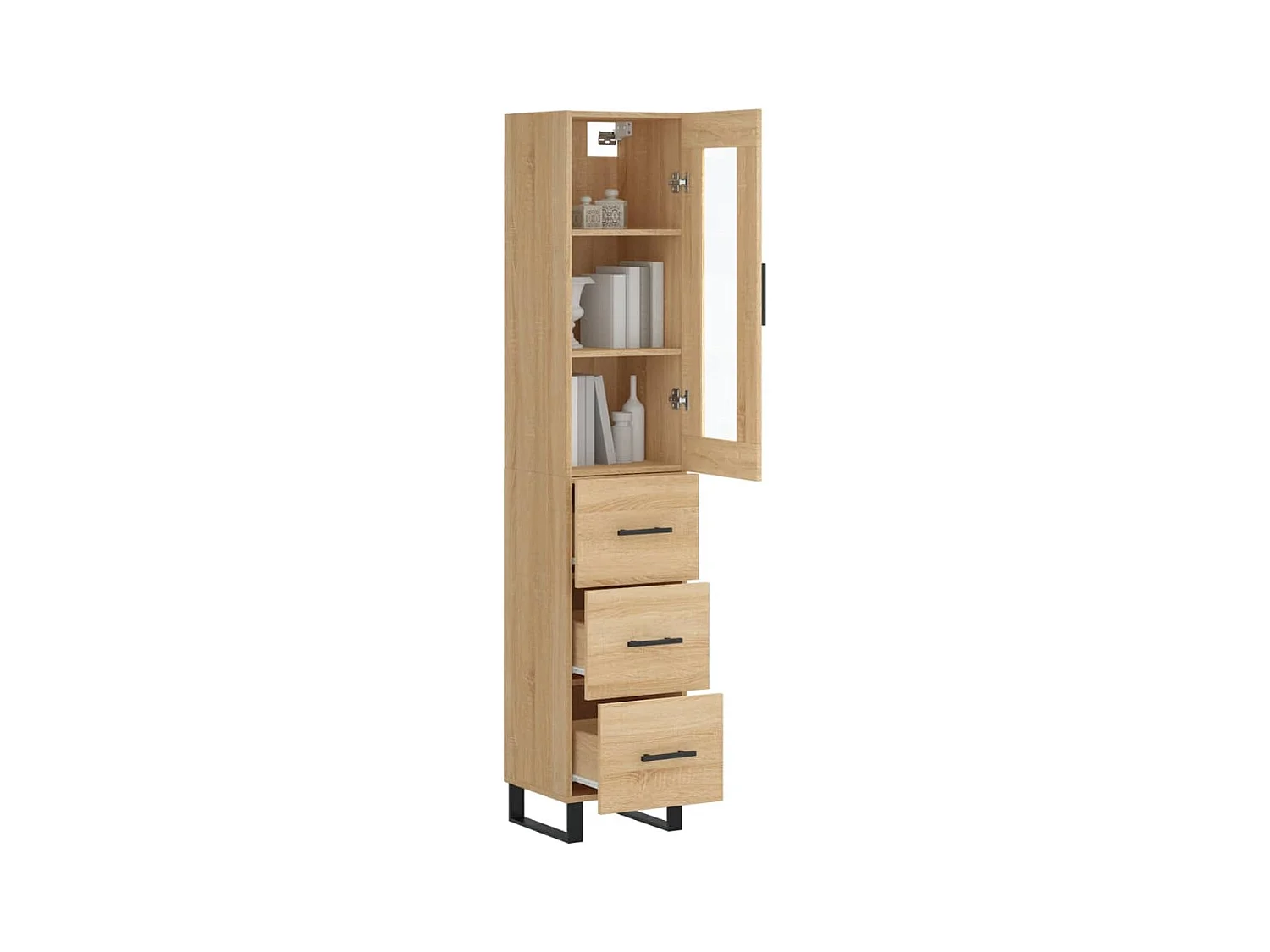 Hoog dressoir Sonoma eiken 34,5x34x180 cm Technisch hout