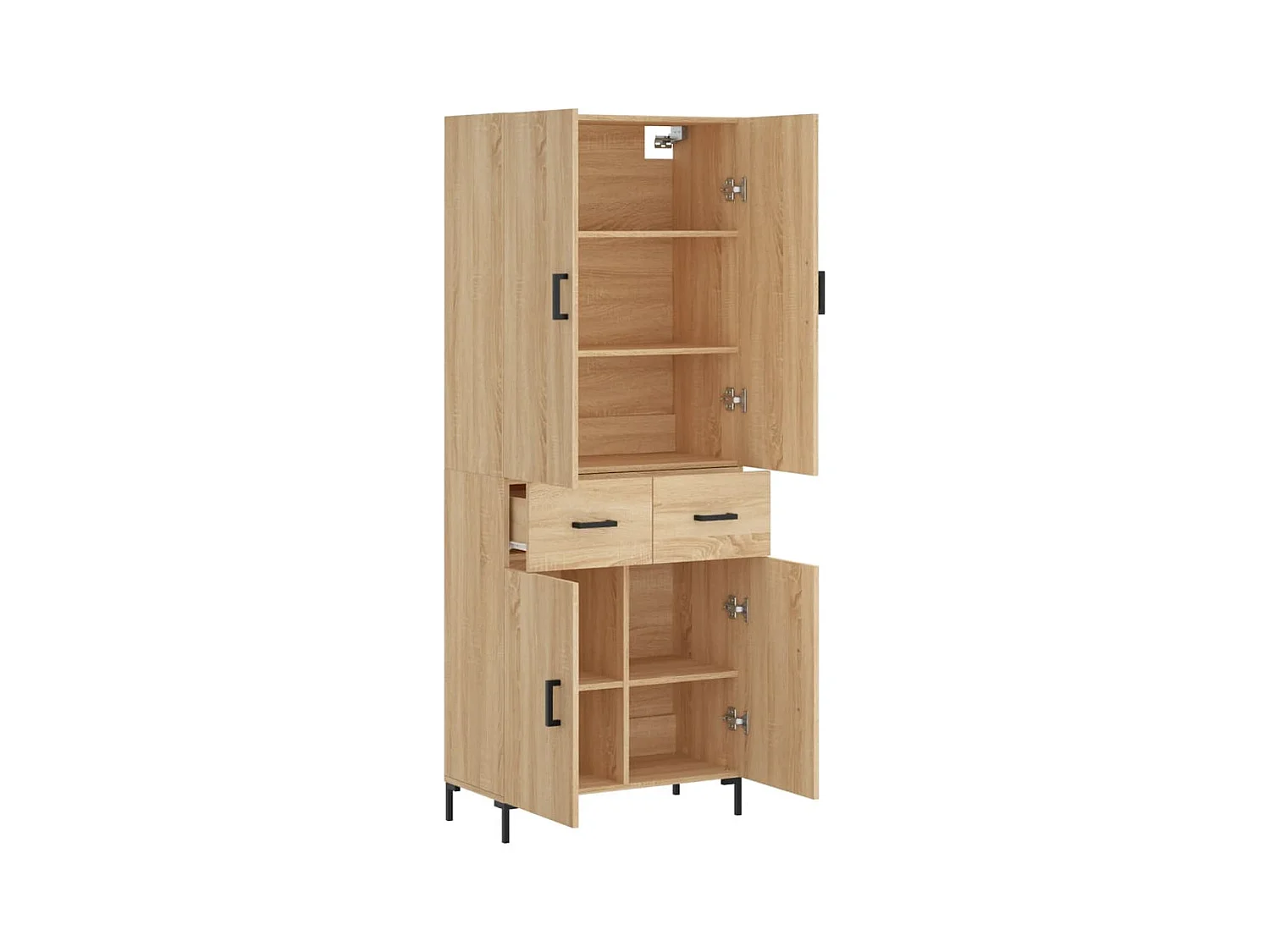 Hoog dressoir Sonoma eiken 69,5x34x180 cm Technisch hout