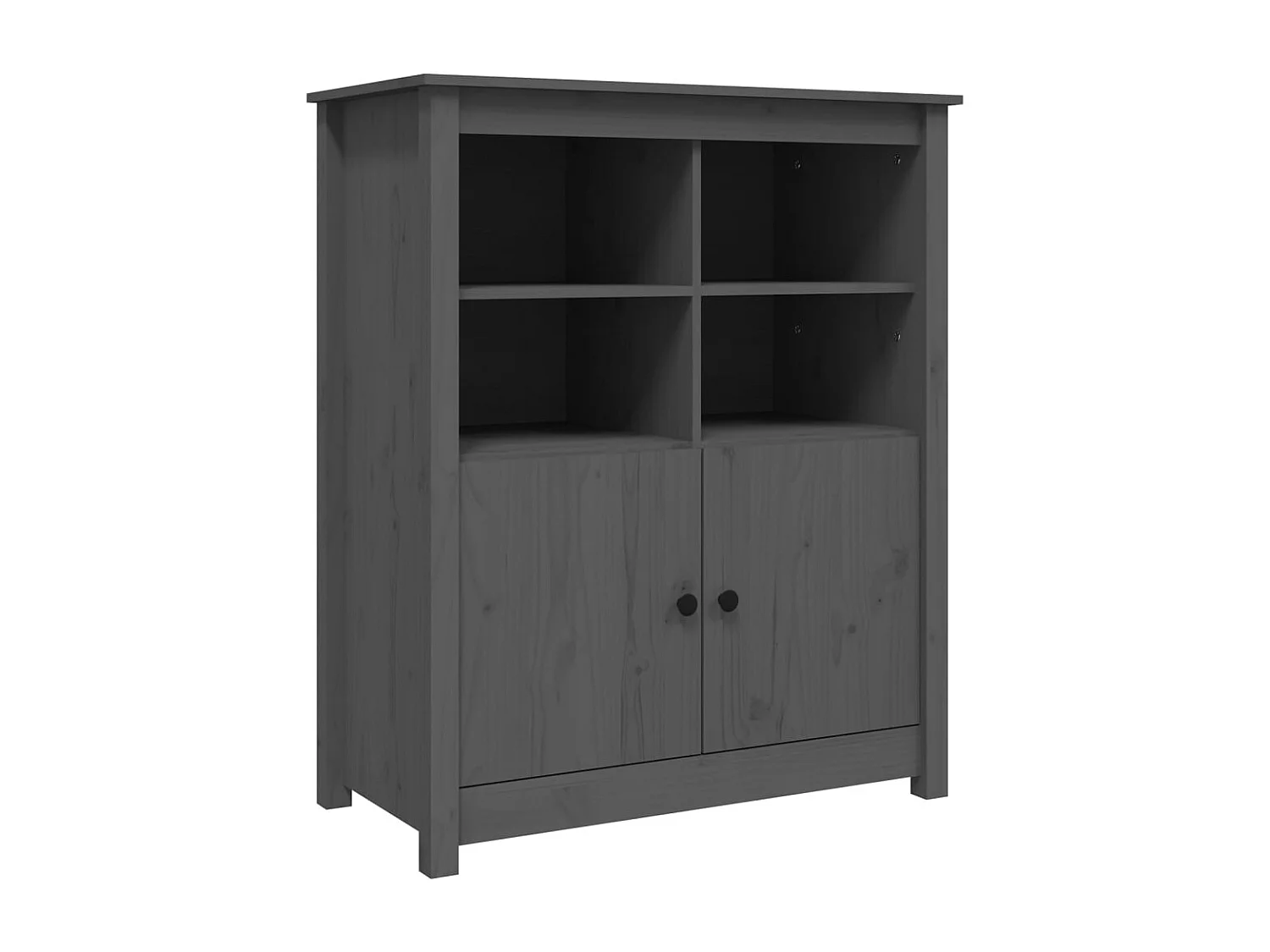 Credenza grigia 83x41,5x100 cm in legno massello di pino