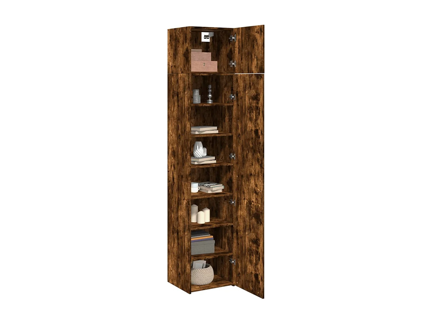 Armoire de rangement mince chêne fumé 45x42,5x225 cm