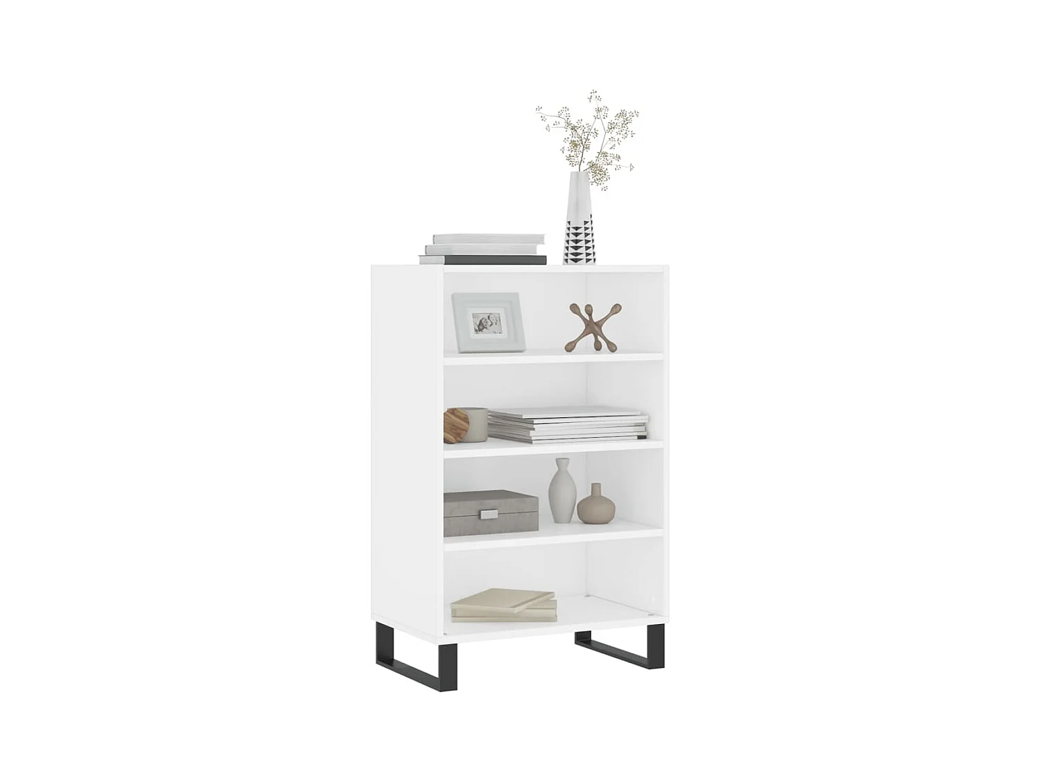 Credenza alta bianca 57x35x90 cm in legno ingegnerizzato