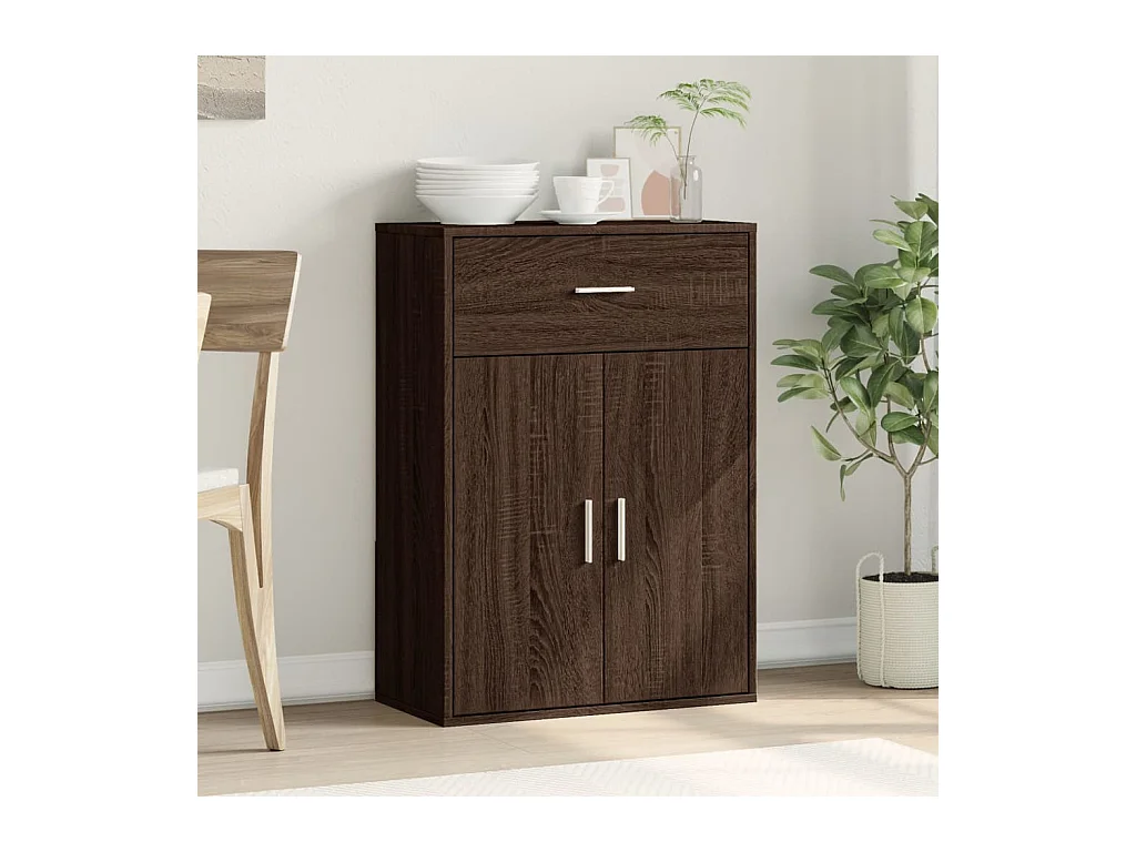 Buffet chêne marron 60x30x84 cm bois d'ingénierie