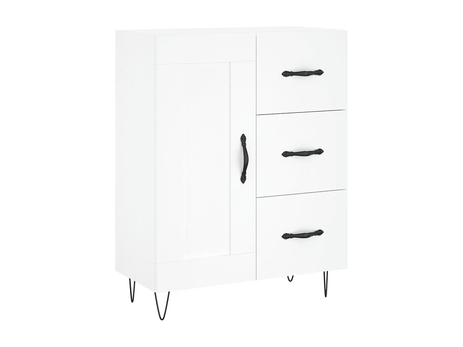 Wit hoog dressoir 69,5x34x180 cm Technisch hout