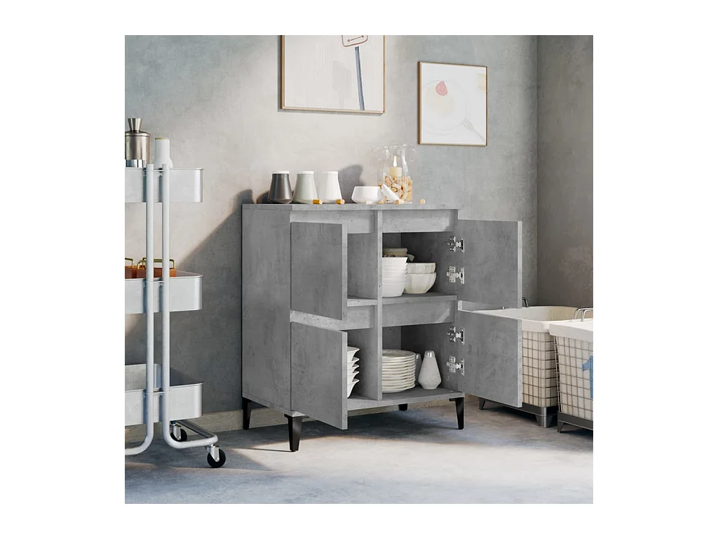 Buffet Gris béton 60x35x70 cm Bois d'ingénierie