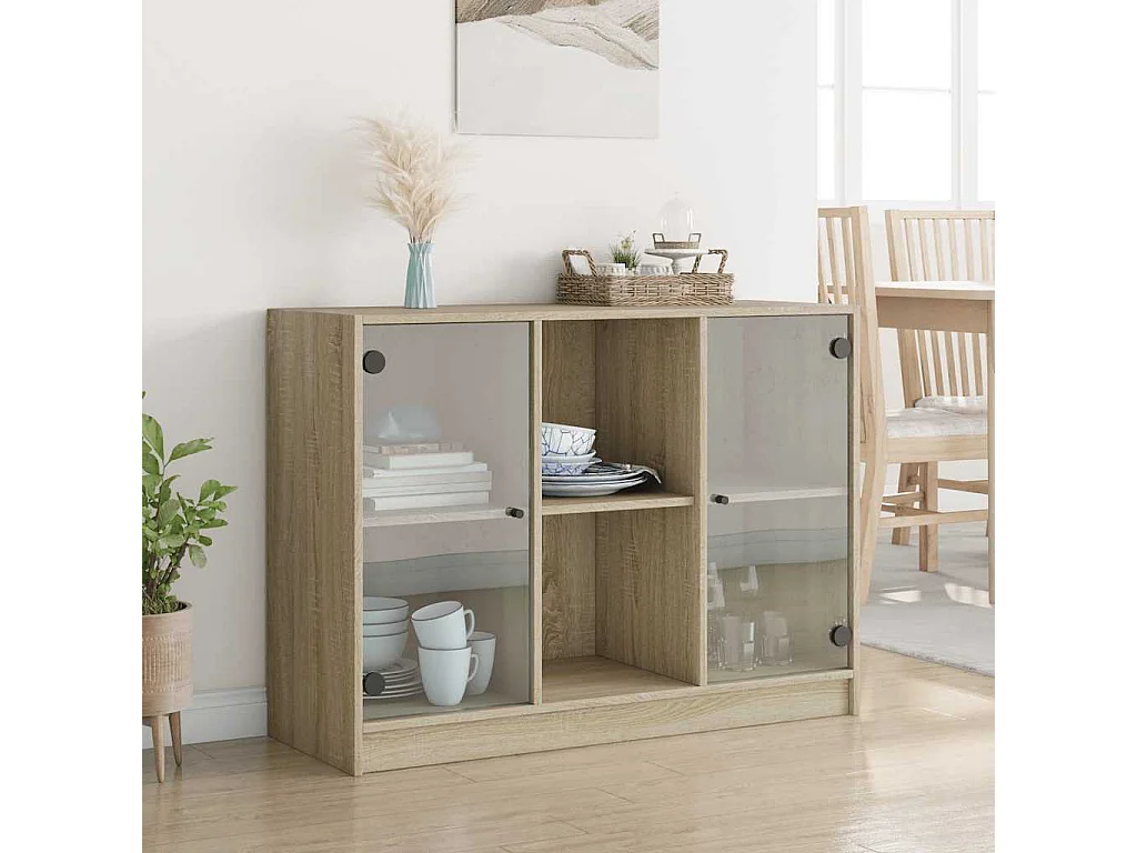 Buffet chêne sonoma 102x37x75,5 cm bois d'ingénierie