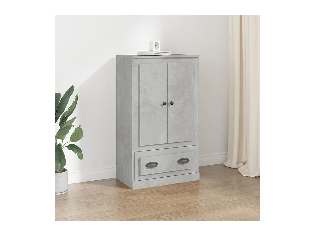 Buffet haut gris béton 60x35,5x103,5 cm bois d'ingénierie