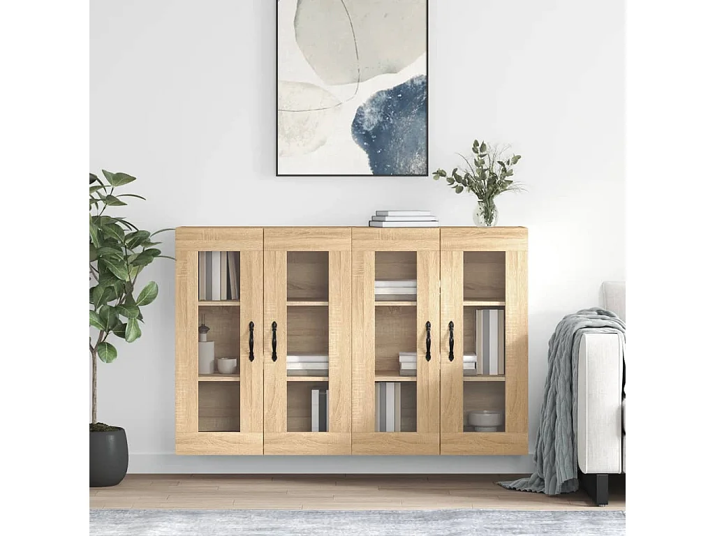 Pensili a 2 pezzi, rovere Sonoma, legno ingegnerizzato