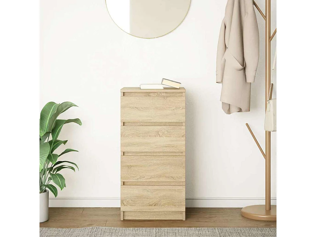 Aparador de roble Sonoma 37,5x35x76 cm madera de ingeniería