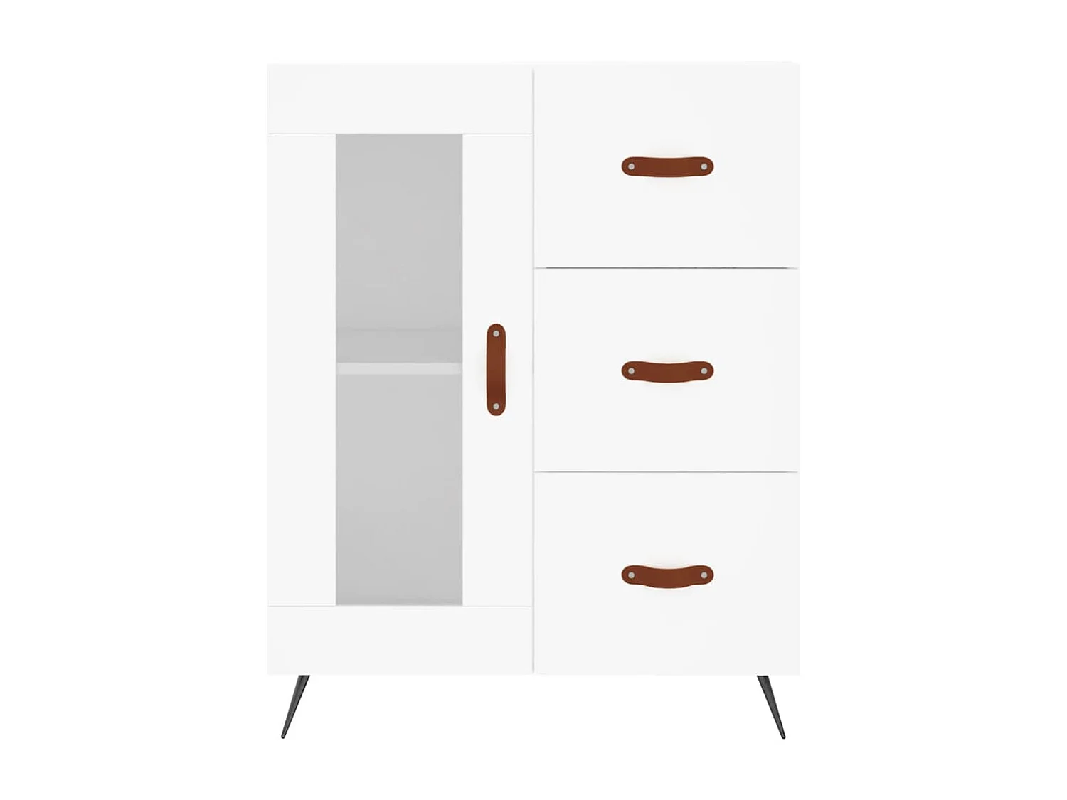 Buffet haut Blanc 69,5x34x180 cm Bois d'ingénierie