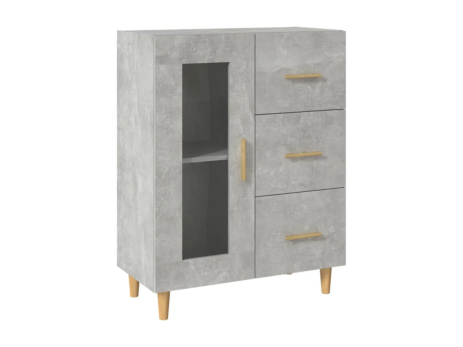 Credenza grigio cemento 69,5x34x90 cm in legno ingegnerizzato