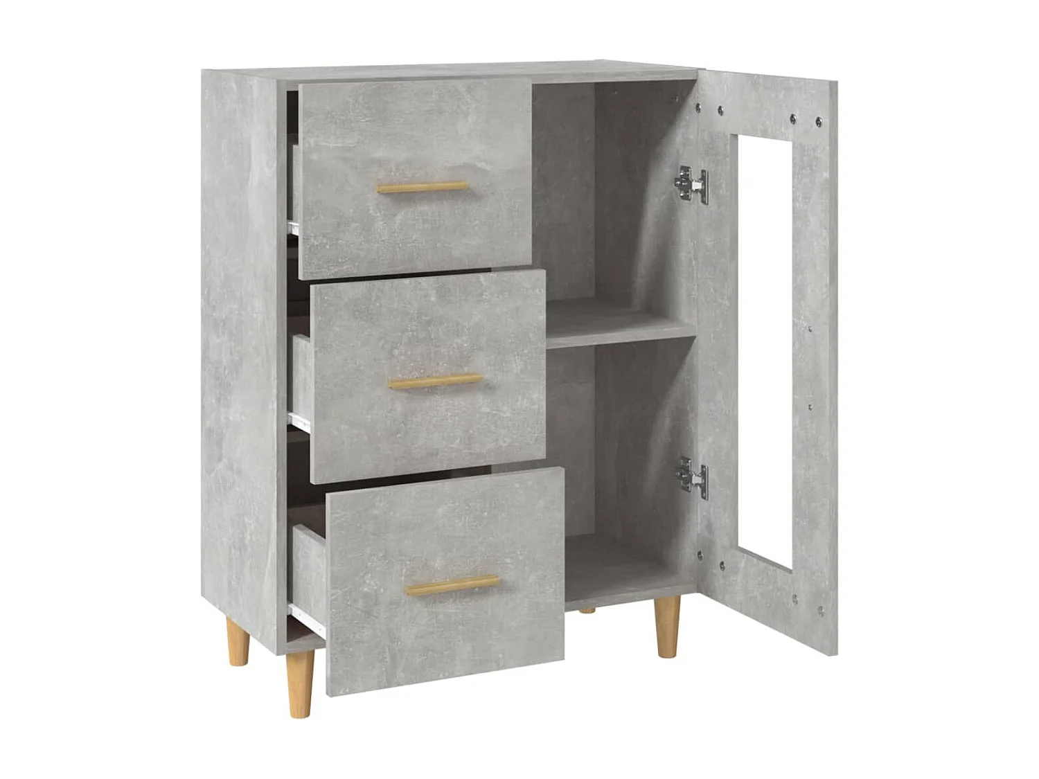 Credenza grigio cemento 69,5x34x90 cm in legno ingegnerizzato