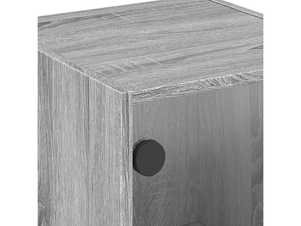 Armoire latérale avec portes en verre sonoma gris 35x37x75,5 cm