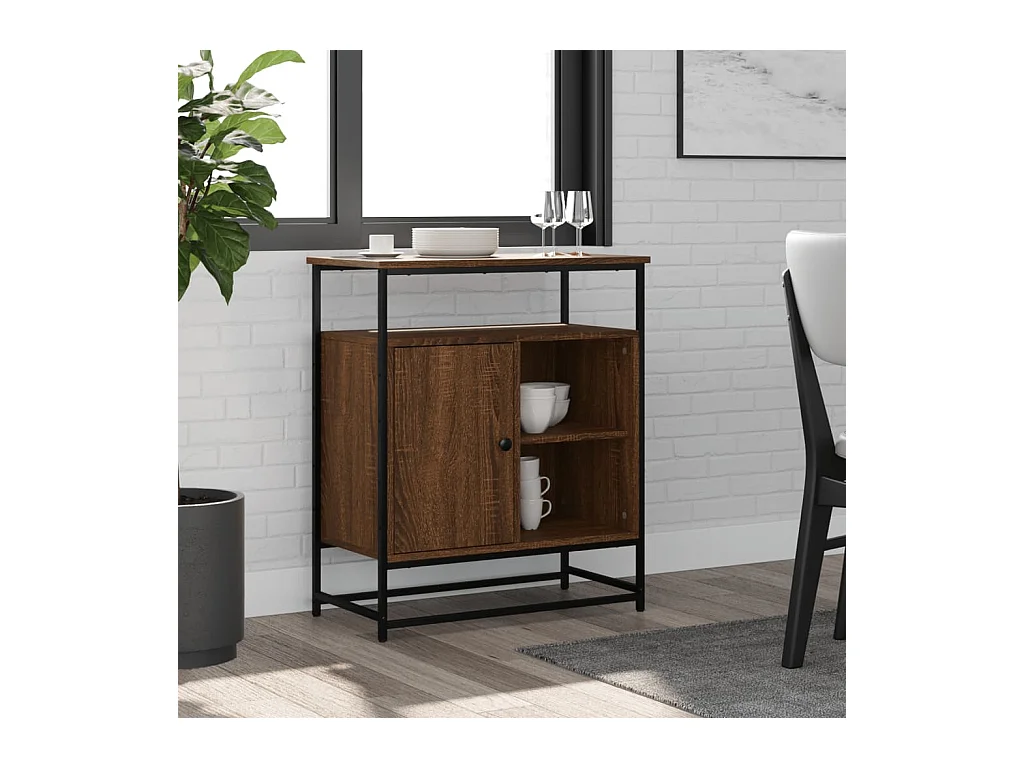 Buffet chêne marron 69x35x80 cm bois d'ingénierie
