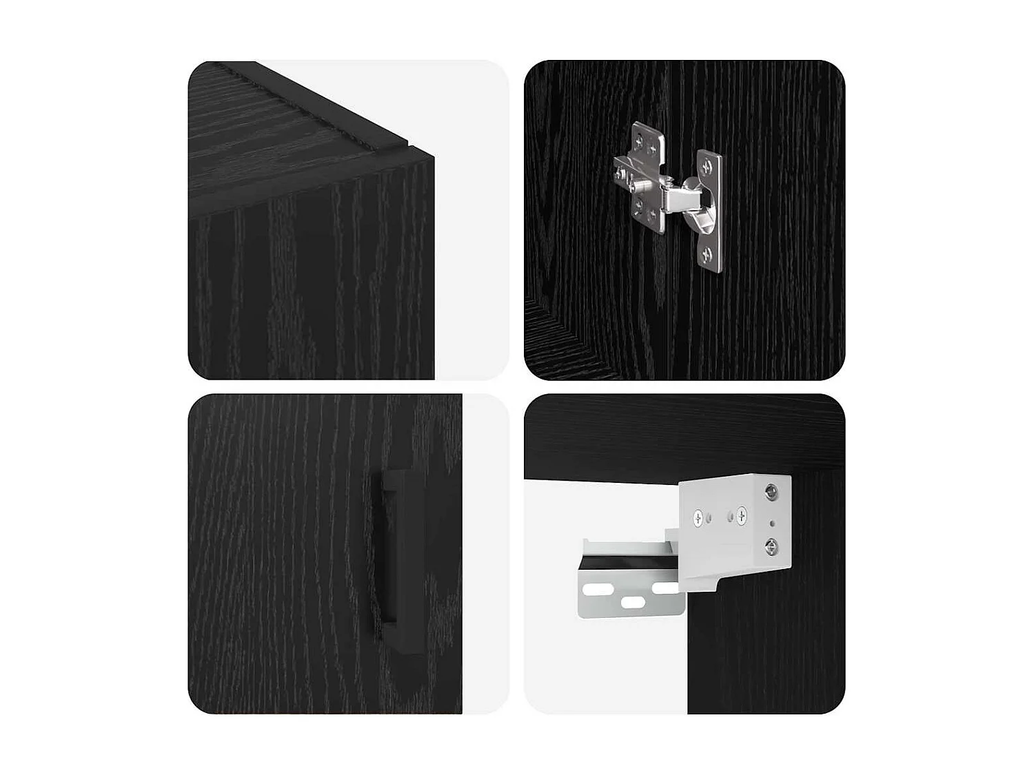 Pensile nero 69,5 x 34 x 90 cm Legno ingegnerizzato