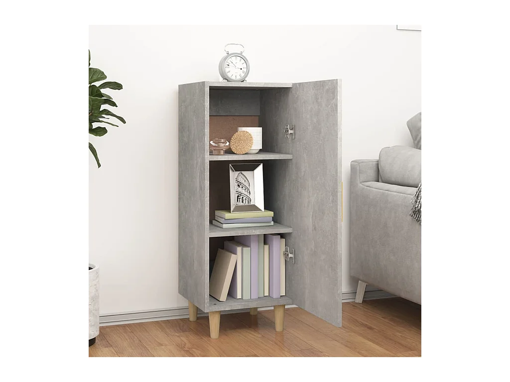 Buffet Gris béton 34,5x34x90 cm Bois d'ingénierie