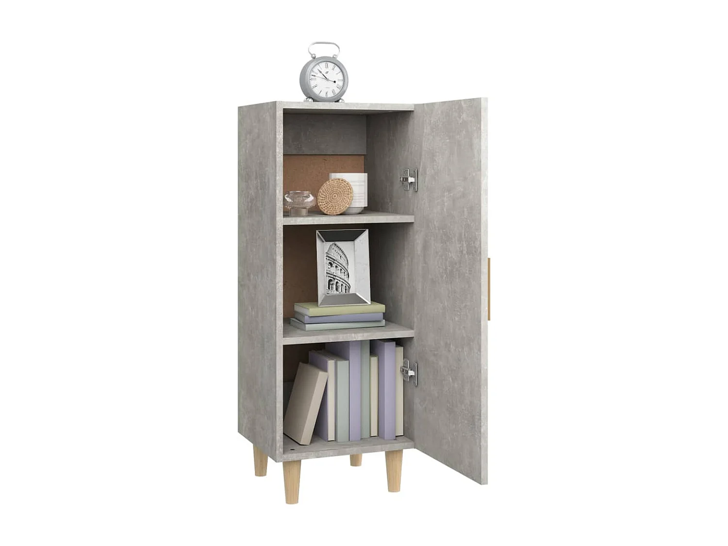 Buffet Gris béton 34,5x34x90 cm Bois d'ingénierie