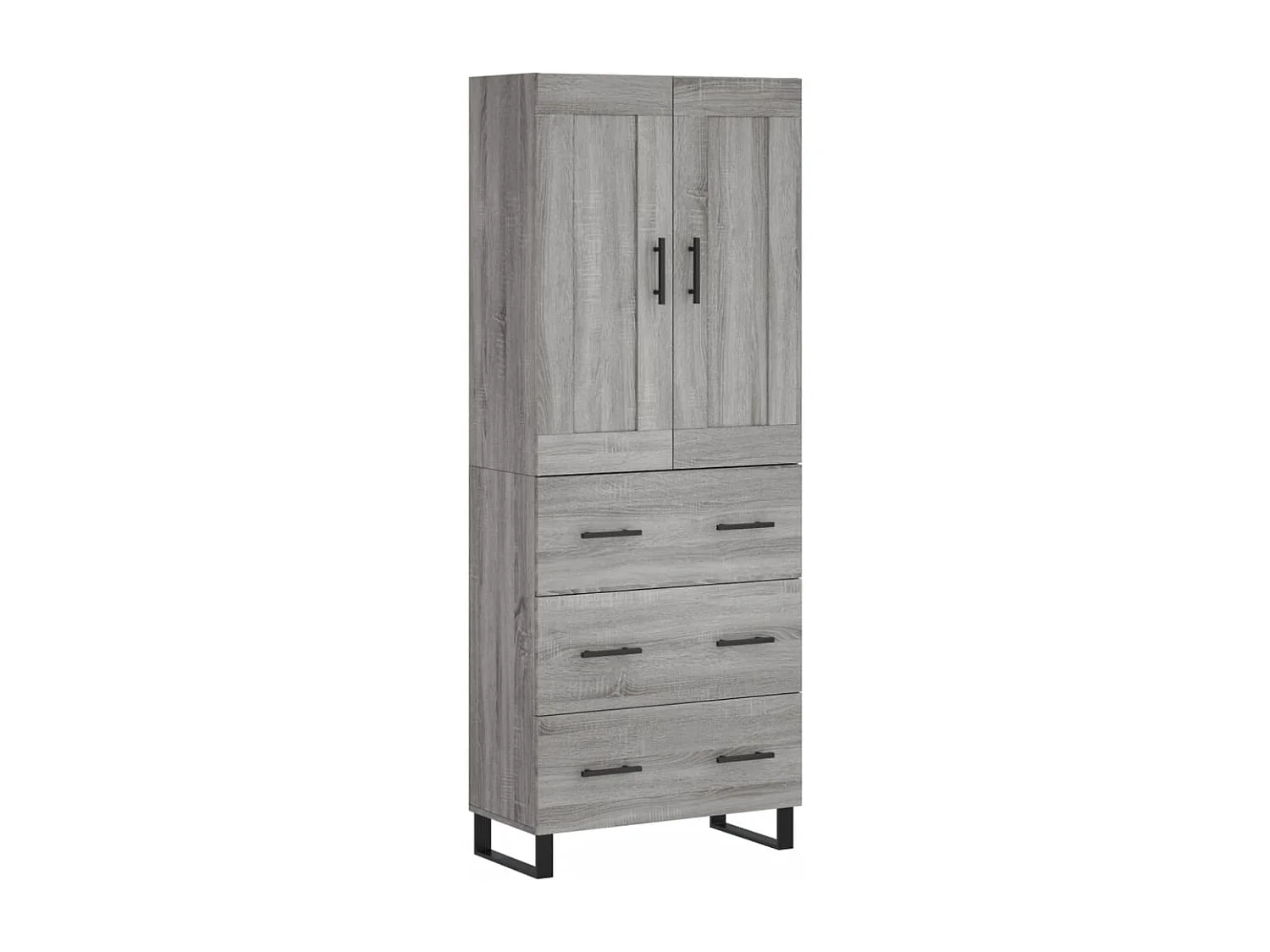 Sonoma hoog dressoir grijs 69,5x34x180 cm Technisch hout