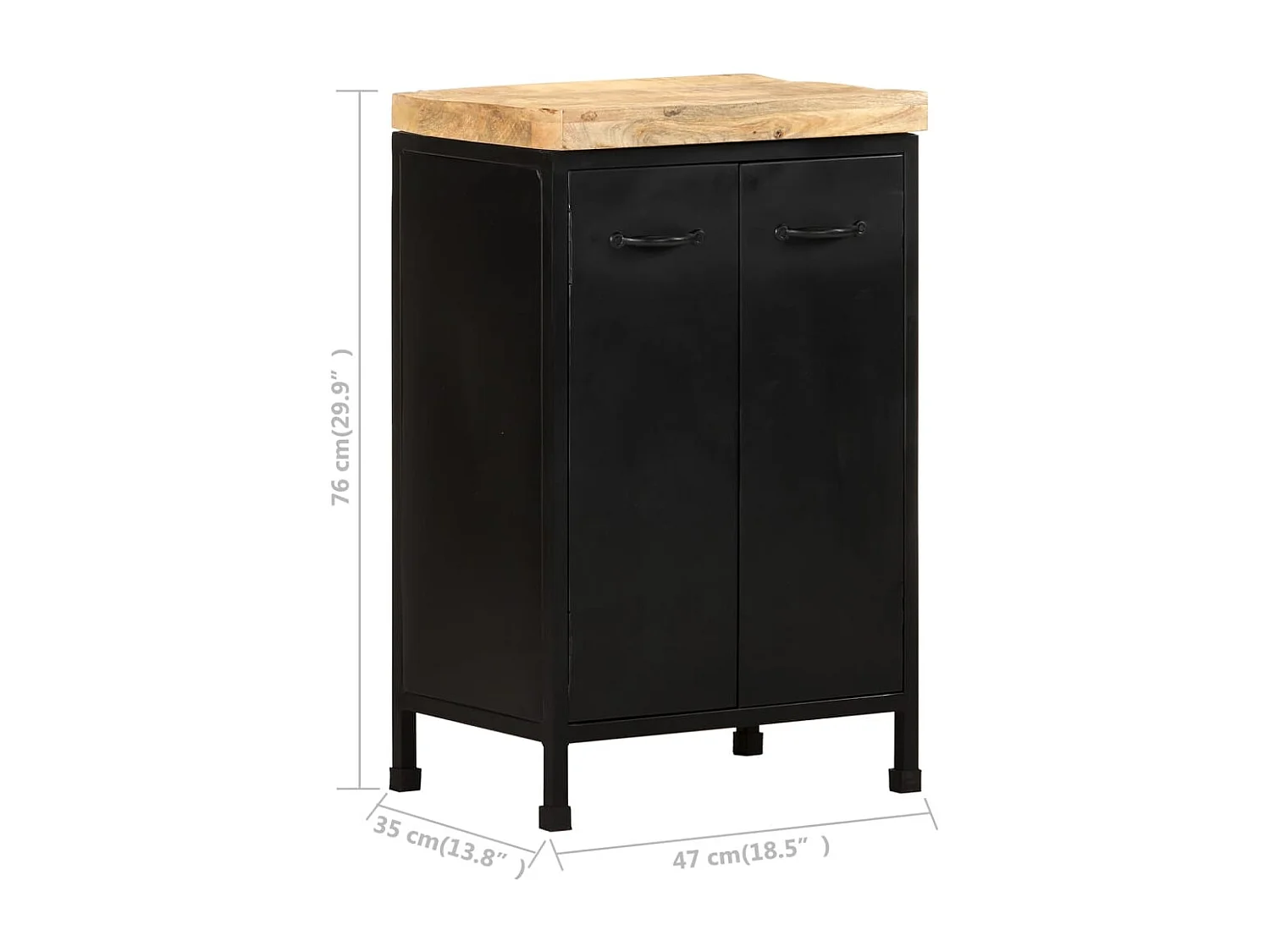 Buffet 47x35x76 cm Bois de manguier brut