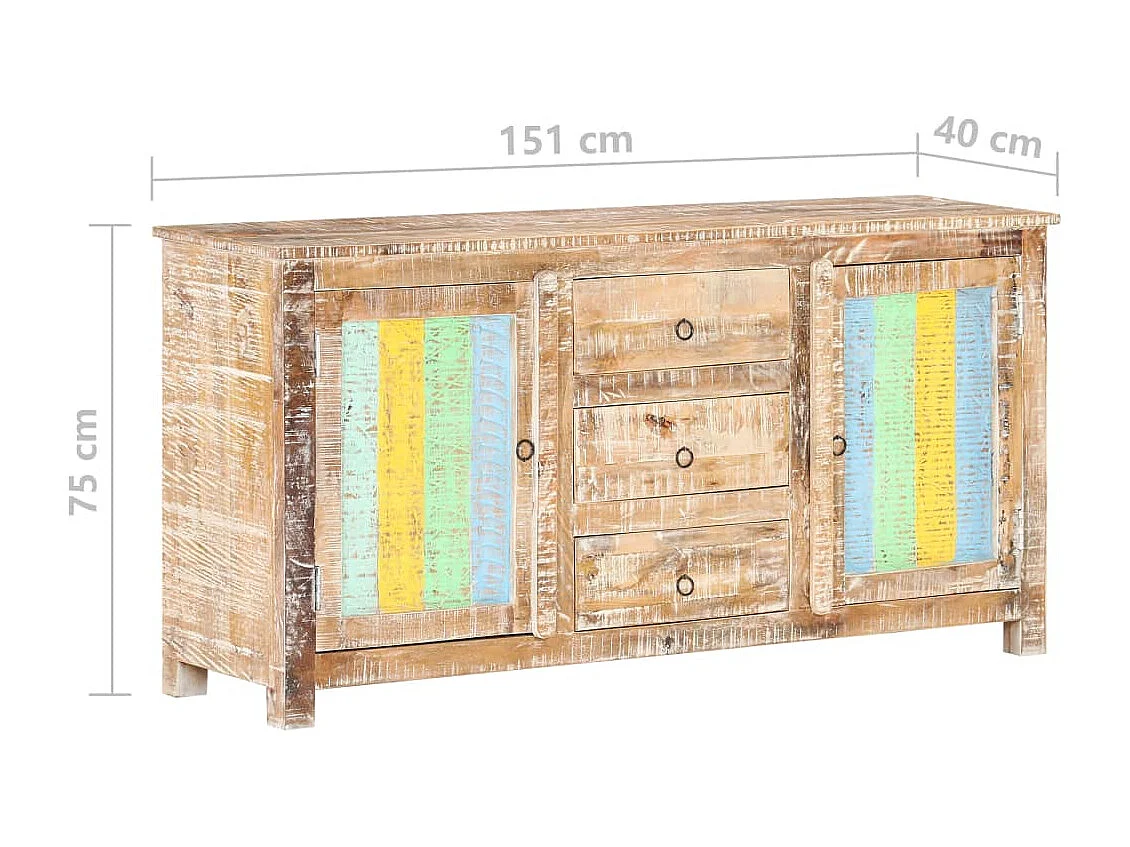Buffet 151x40x75 cm Bois d'acacia brut