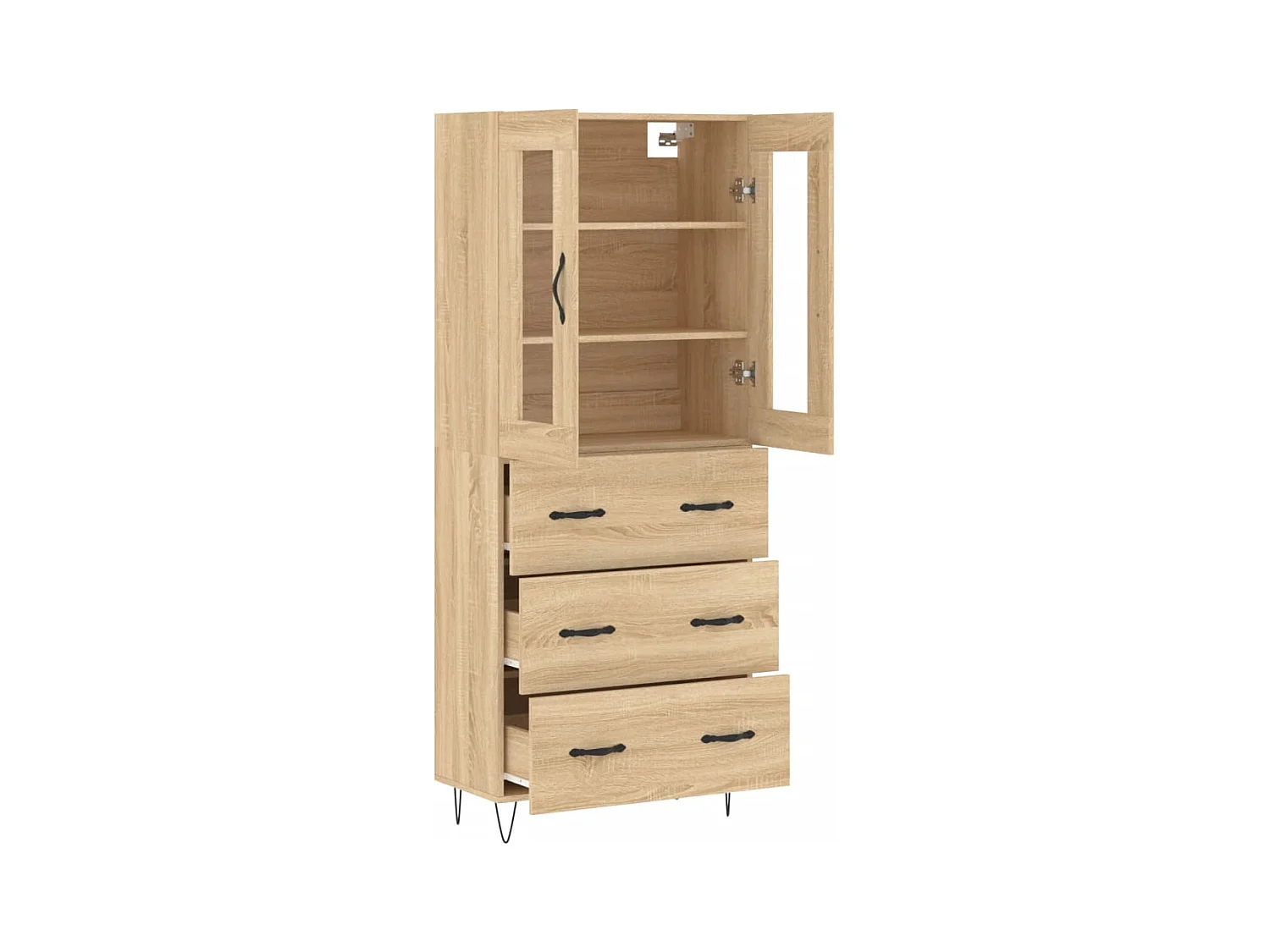 Buffet haut Chêne sonoma 69,5x34x180 cm Bois d'ingénierie