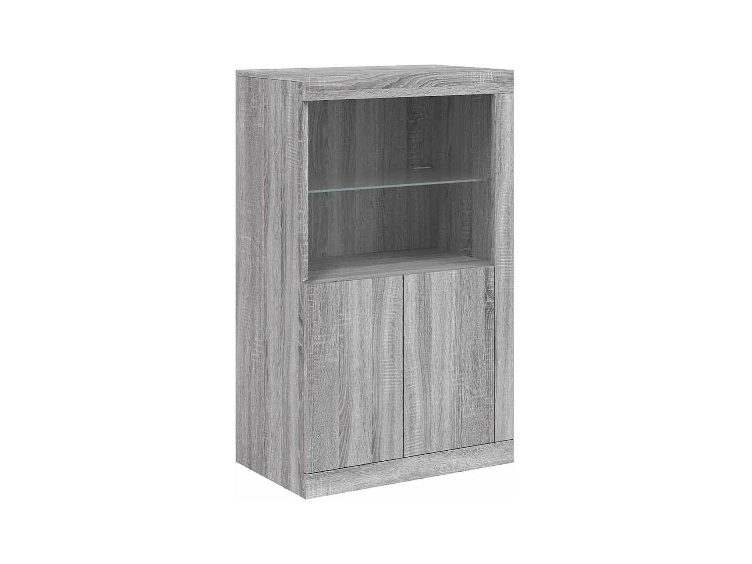 Dressoir met LED-verlichting Sonoma grijs 181,5x37x100 cm