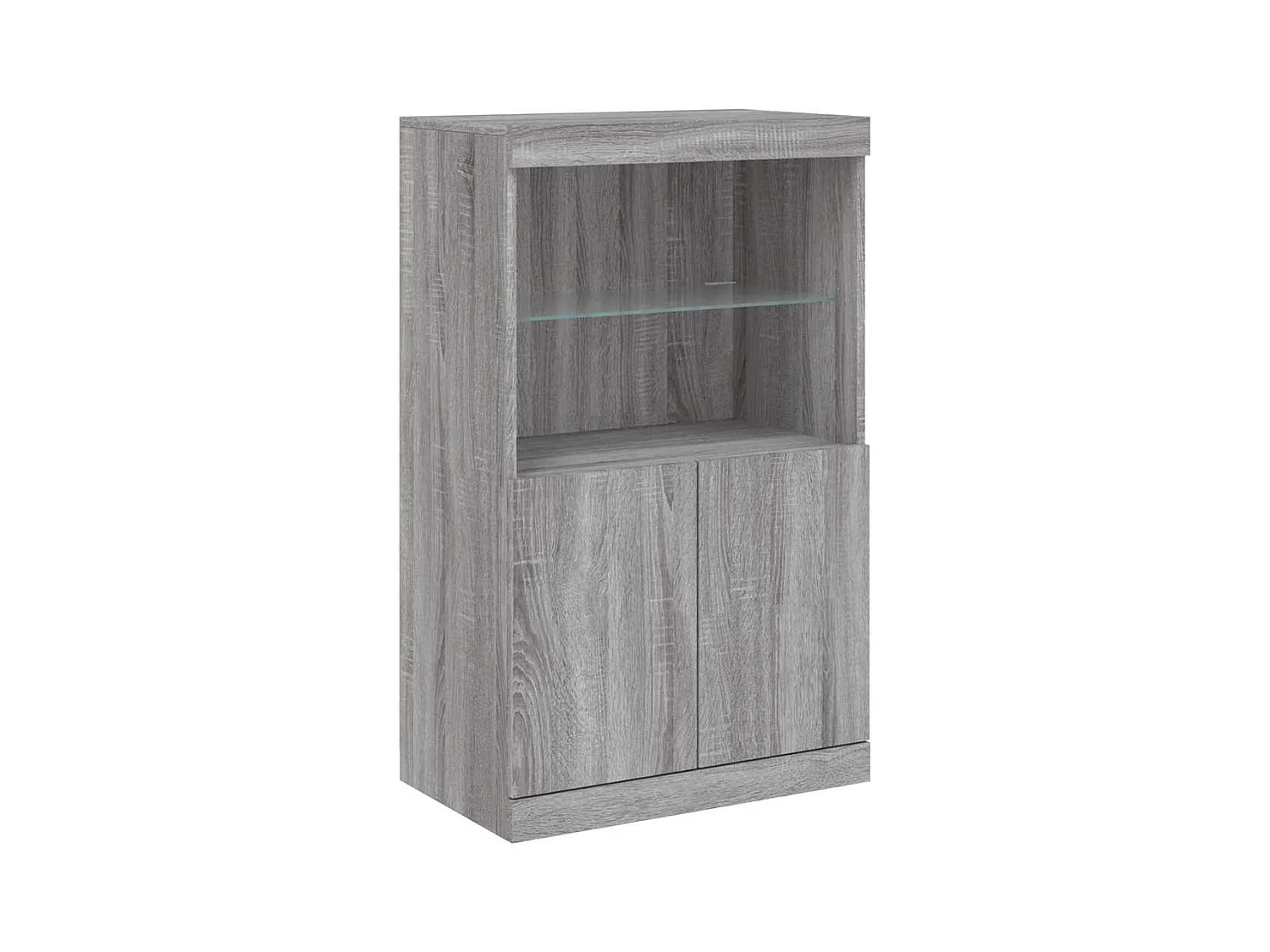 Dressoir met LED-verlichting Sonoma grijs 181,5x37x100 cm