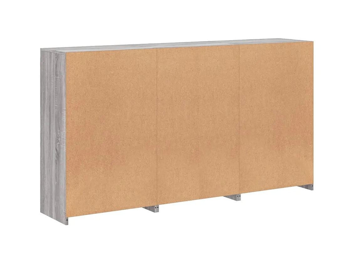 Dressoir met LED-verlichting Sonoma grijs 181,5x37x100 cm