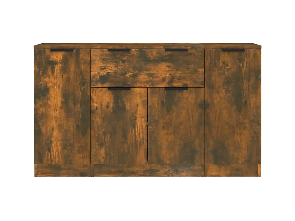 3-teilige Sideboards Räuchereiche Holzwerkstoff