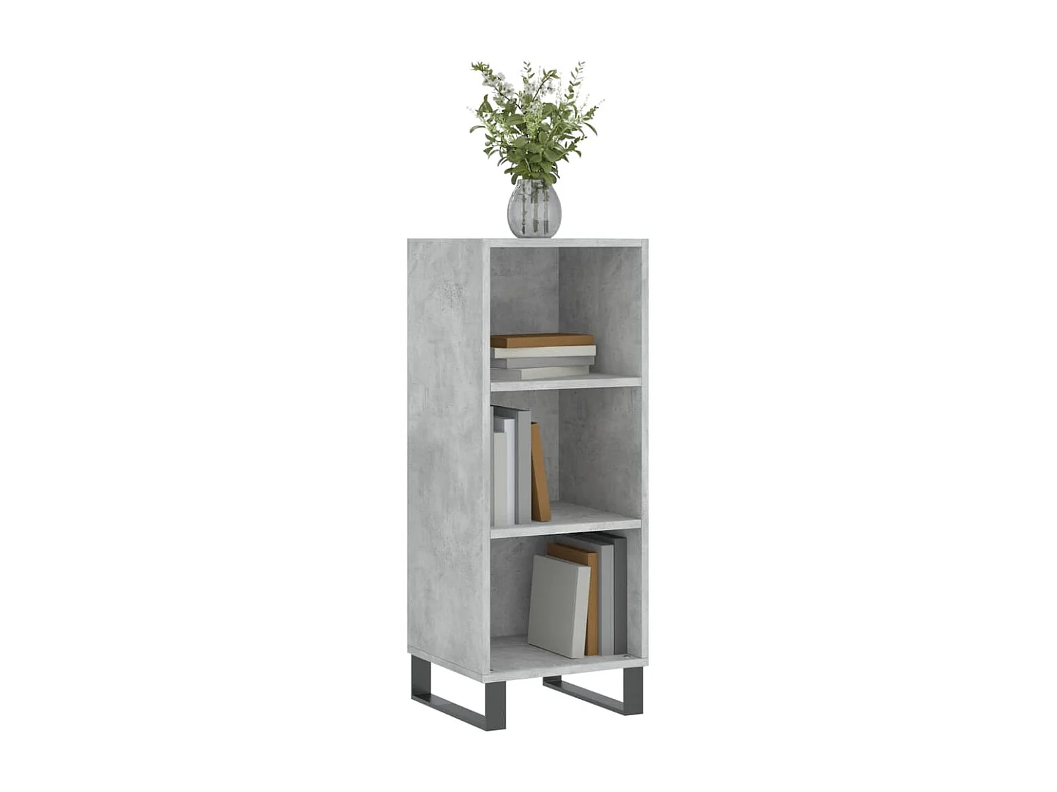 Buffet gris béton 34,5x32,5x90 cm bois d'ingénierie