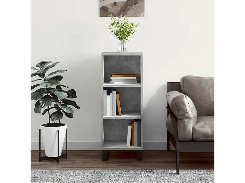 Buffet gris béton 34,5x32,5x90 cm bois d'ingénierie