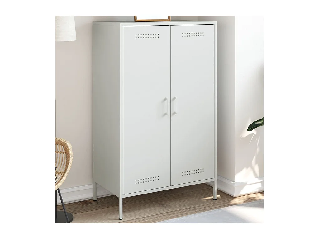 Buffet haut blanc 68x39x113 cm acier