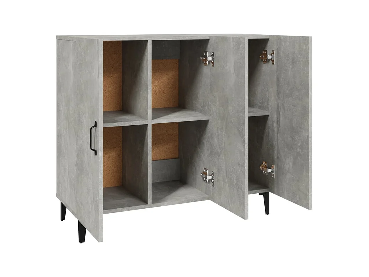 Buffet gris béton 90x34x80 cm bois d'ingénierie