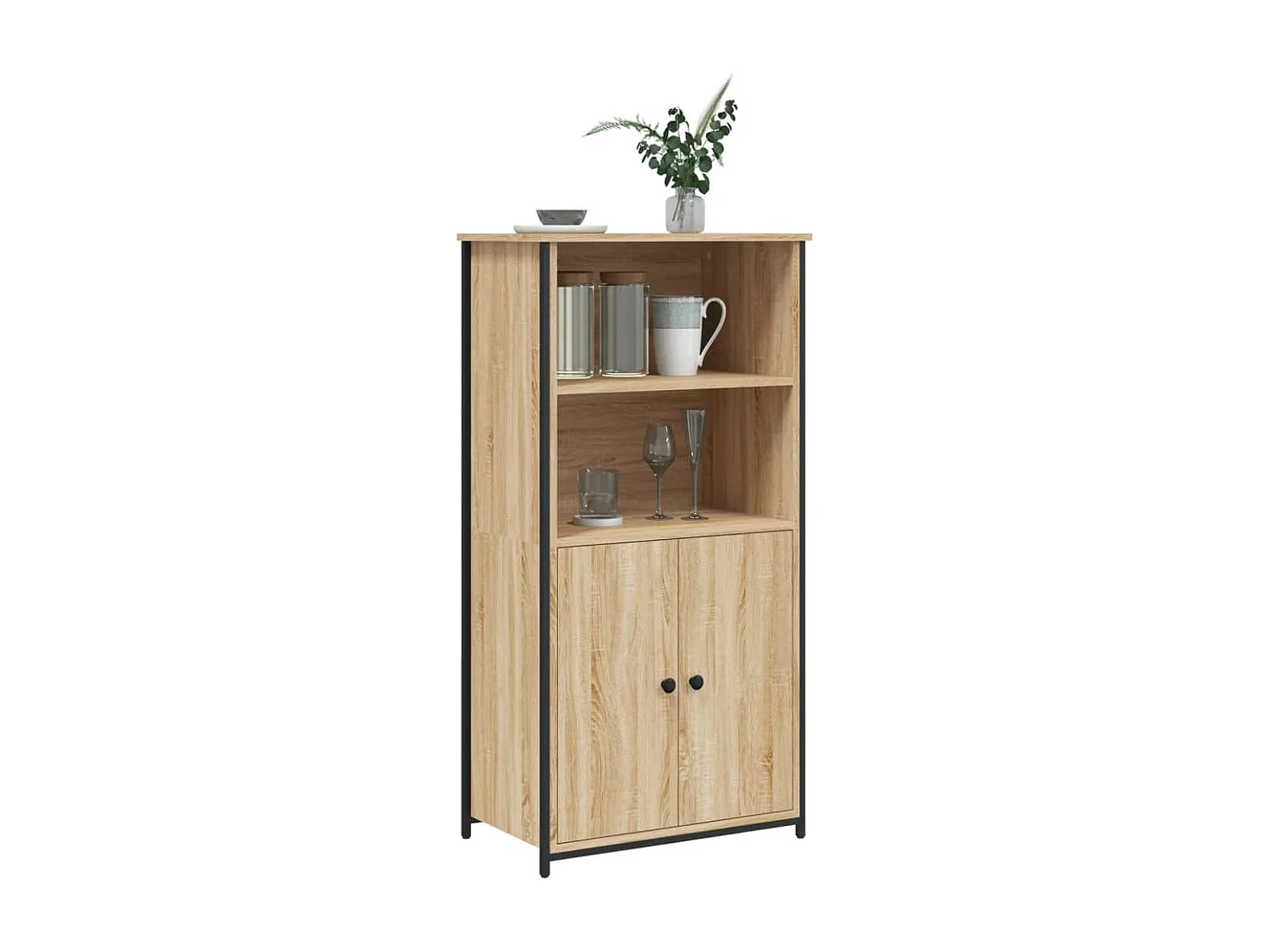Credenza alta in rovere Sonoma 62x36x121,5 cm in legno ingegnerizzato
