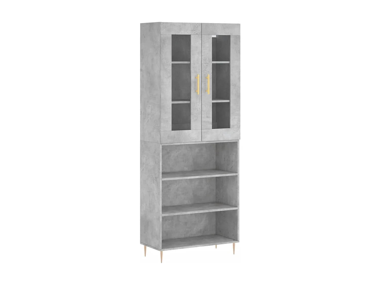 Buffet haut Gris béton 69,5x34x180 cm Bois d'ingénierie
