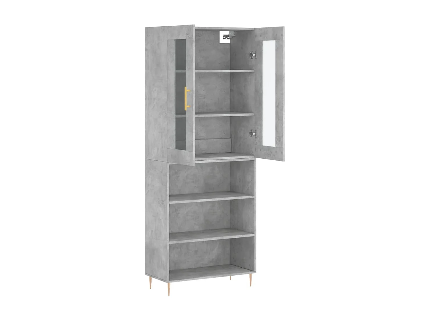 Buffet haut Gris béton 69,5x34x180 cm Bois d'ingénierie