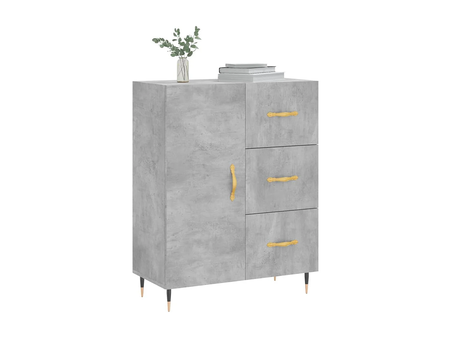 Betongrijs dressoir 69,5x34x90 cm bewerkt hout