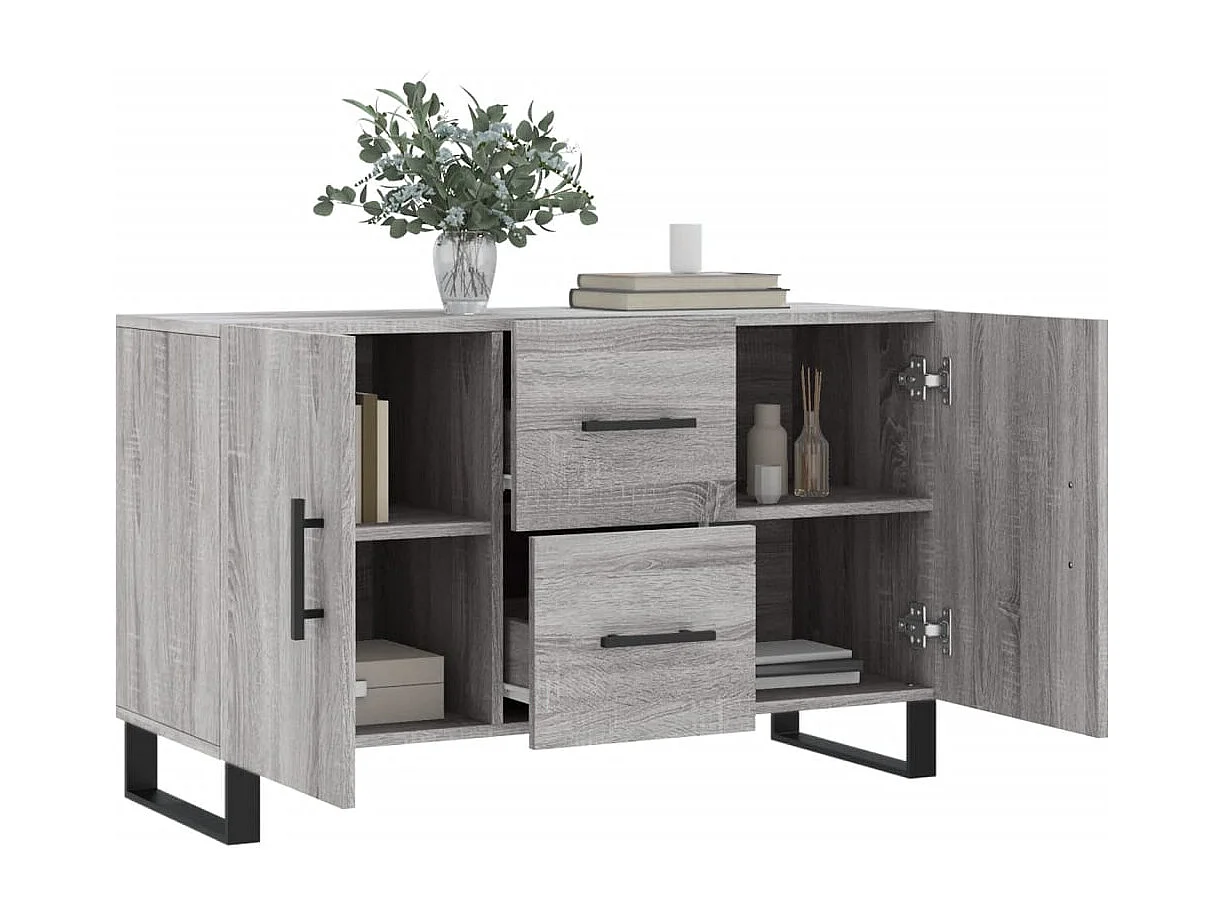 Buffet sonoma gris 100x36x60 cm bois d'ingénierie