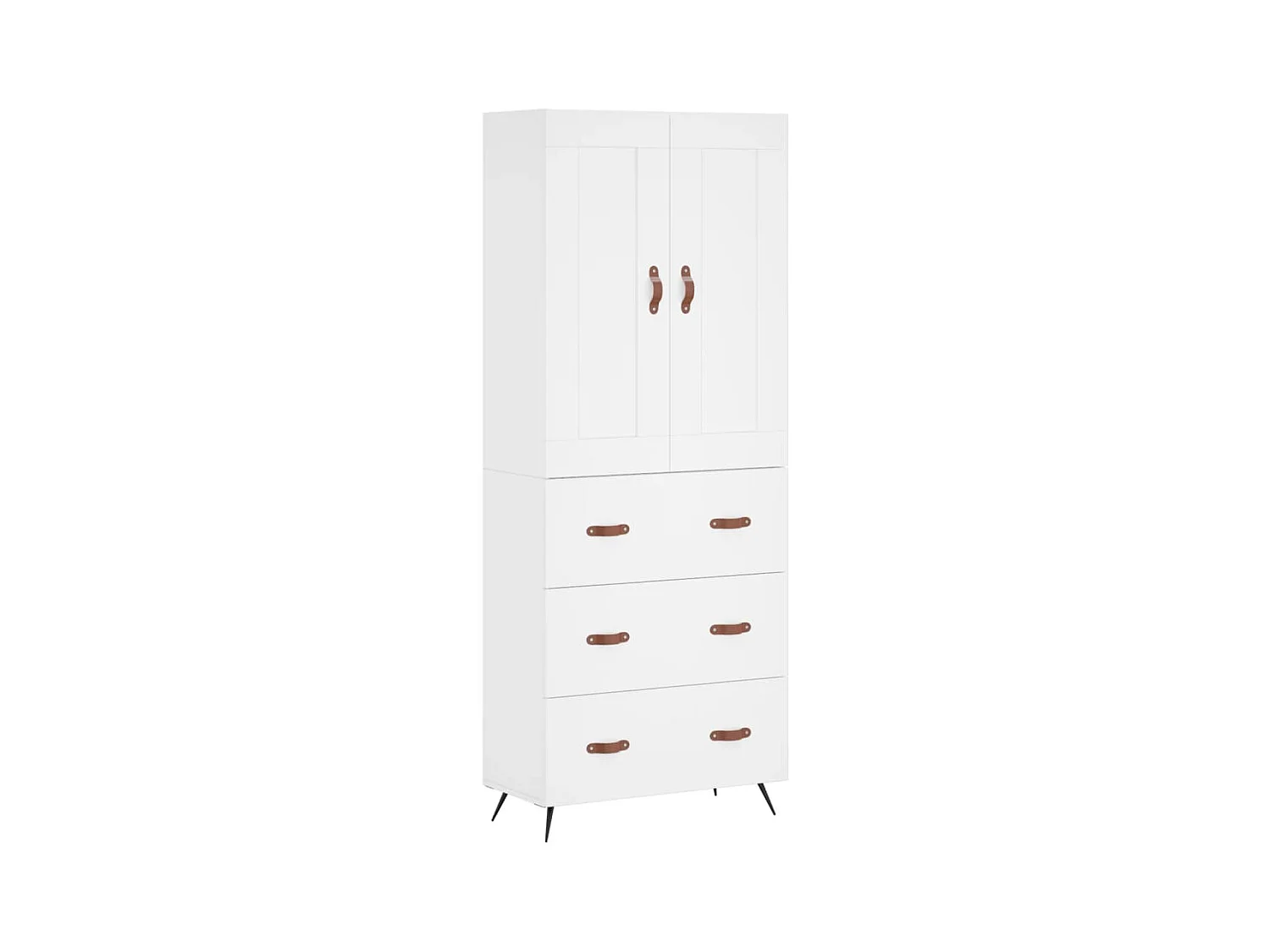 Wit hoog dressoir 69,5x34x180 cm Technisch hout