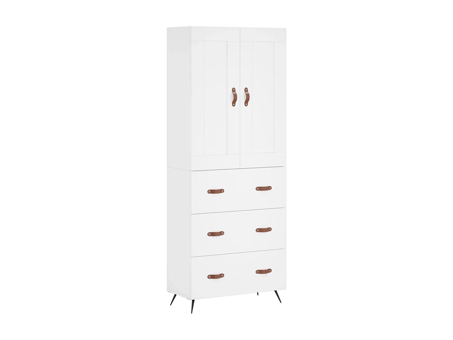 Credenza alta bianca 69,5x34x180 cm Legno ingegnerizzato