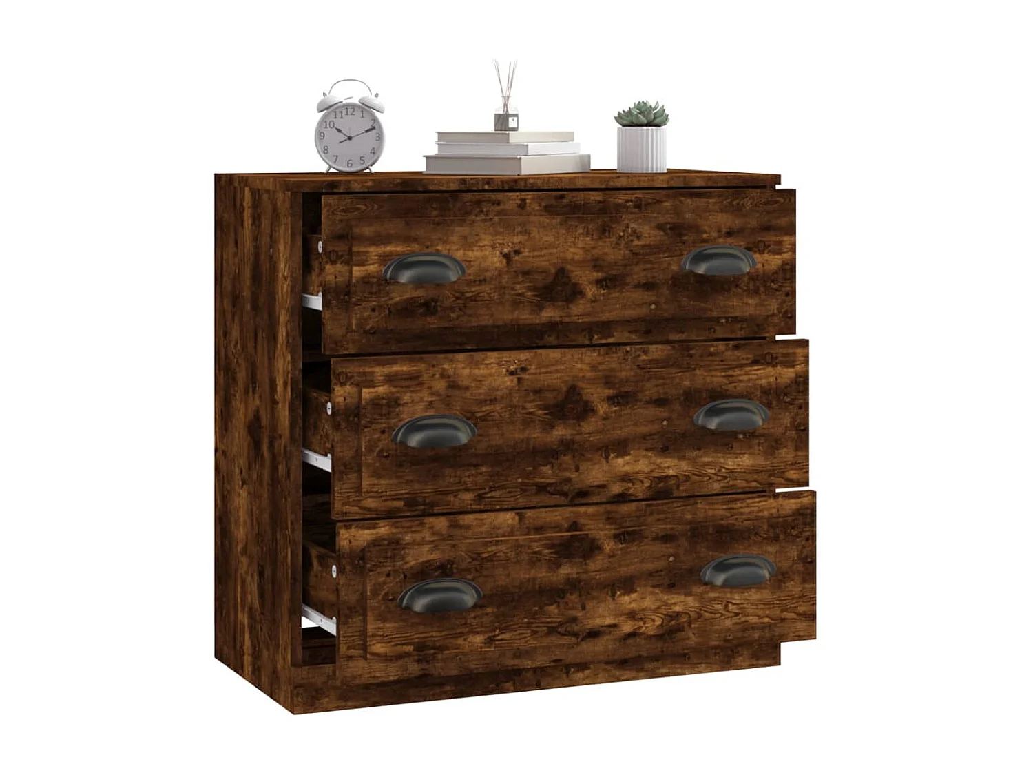 Buffet chêne fumé 70x35,5x67,5 cm bois d'ingénierie